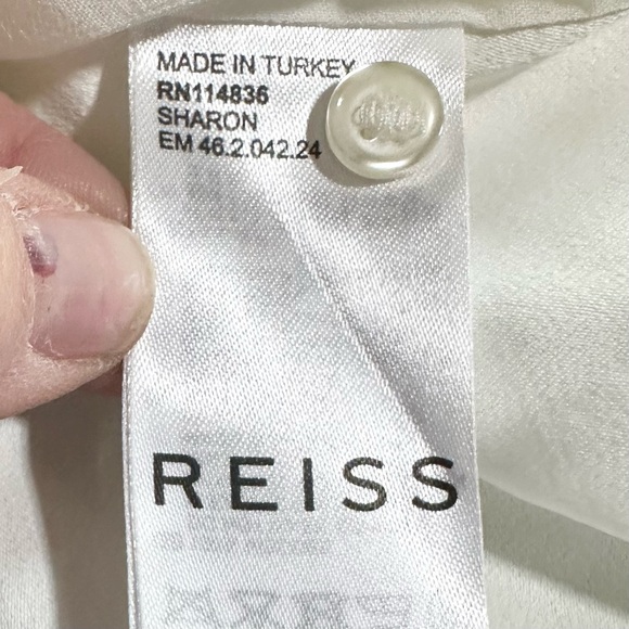 Reiss Sharon Colorblocked Blouse Top Sleeveless Black White Size 4 - Picture 6 of 7